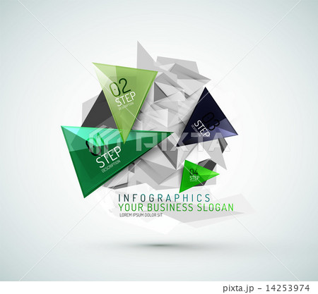 Triangle shape modern paper infographics 14253974