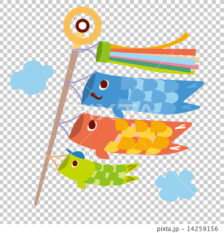 五月兒童節 鯉魚飄帶 插圖素材 圖庫