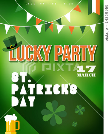 St Patricks day party poster illustration 14259969