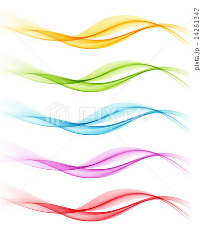 Set of color Abstract smoky waves.  14261347
