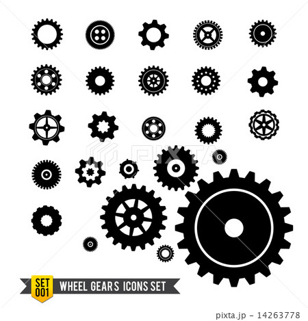 Set of circle wheel gear icon Set of circle wheel gear icon 14263778