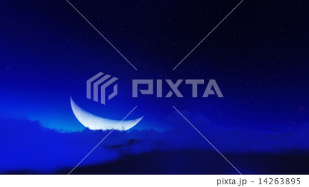 Night stars in sky and cloud with moon 14263895