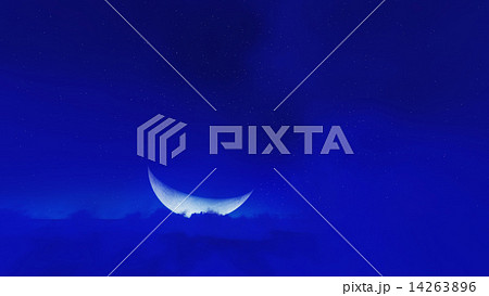 Night stars in sky and cloud with moon 14263896
