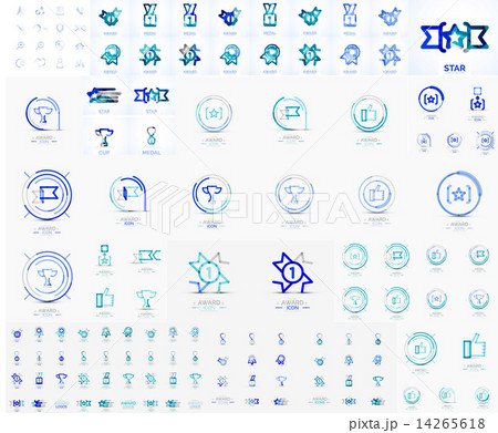 Vector mega set of linear stamp logos 14265618