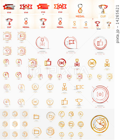 Vector mega set of linear stamp logos 14265621