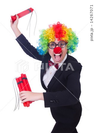 Businessman clown isolated on white Businessman clown isolated on white 14267071