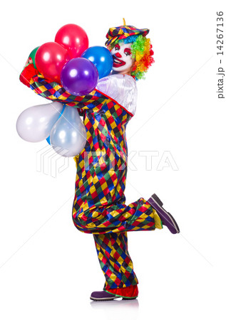 Funny clown isolated on the white 14267136
