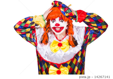 Funny clown isolated on white 14267141