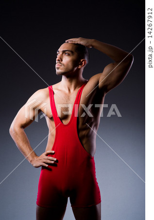 Young wrestler isolated on the white Young wrestler isolated on the white 14267912