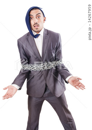 Arrested businessman in studio shooting Arrested businessman in studio shooting 14267959