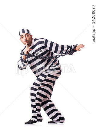 Convict criminal in striped uniform 14268037