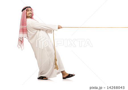 Arab man in tug of war concept 14268043