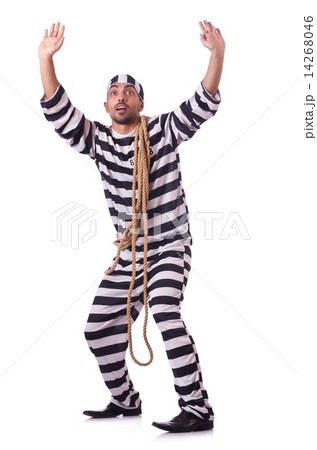 Convict criminal in striped uniform 14268046