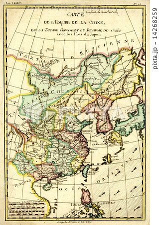 18世紀古地図 中国 日本 のイラスト素材