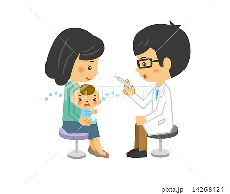 注射 赤ちゃん 予防接種 小児検診 予防注射のイラスト素材