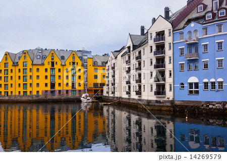 Cityscape of Alesund Norway at sunset Cityscape of Alesund Norway at sunset 14269579
