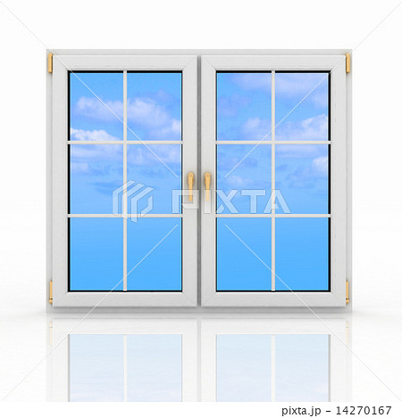 3d closed plastic window on white background 14270167