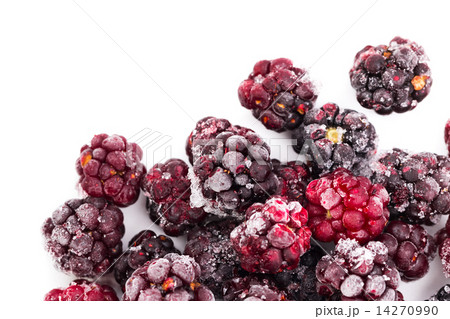 Frozen dewberries isolared on white background. Shallow depth of Frozen dewberries isolared on white background. Shallow depth of 14270990