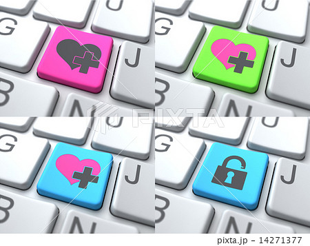 E-Dating Concept - Color Button on Keyboard. 14271377