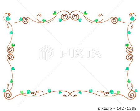 蔓 フレーム 額 ツル ツタ 蔦 緑の葉 植物 枠 のイラスト素材