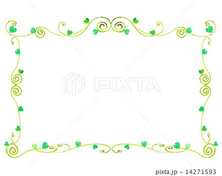 蔓 フレーム 額 ツル ツタ 蔦 緑の葉 植物 枠 飾り 背景 バックグラウンド 装飾 枠 のイラスト素材