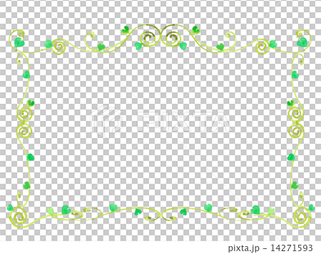 蔓 フレーム 額 ツル ツタ 蔦 緑の葉 植物 枠 飾り 背景 バックグラウンド 装飾 枠 のイラスト素材 14271593 Pixta