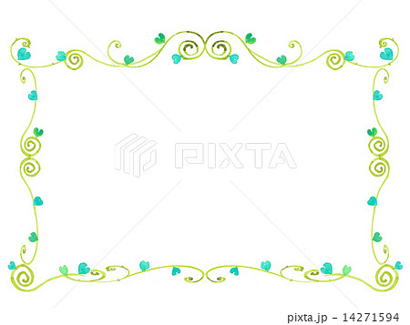 蔓 フレーム 額 ツル ツタ 蔦 緑の葉 植物 枠 飾り 背景 のイラスト素材