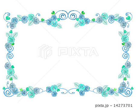 蔓 フレーム 額 ツル ツタ バラ 薔薇 花 フローラル 蔦 葉 植物 枠 飾り 背景 バック のイラスト素材 14273701 Pixta