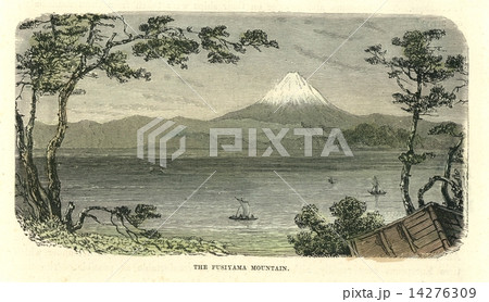 アンティーク・イラスト　「富士山」 14276309