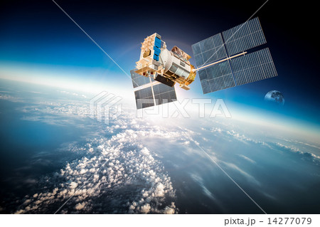 Space satellite over the planet earth 14277079