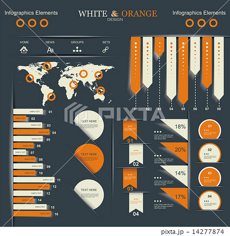 Retro infographics set. 14277874