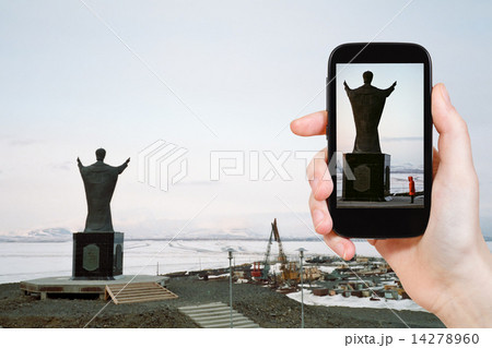 tourist taking photo of Saint Nicholas Monument tourist taking photo of Saint Nicholas Monument 14278960