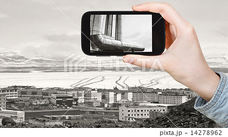 tourist taking photo of Anadyrsky liman in winter tourist taking photo of Anadyrsky liman in winter 14278962