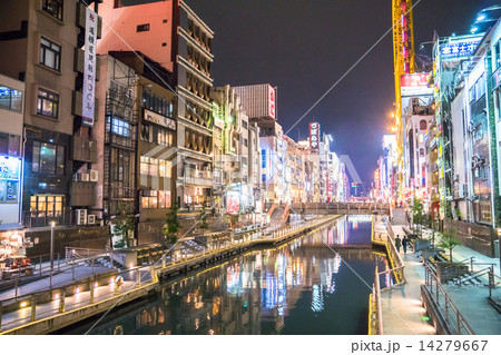 大阪 道頓堀 とんぼりリバーウォークの写真素材