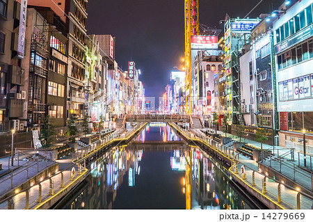 大阪 道頓堀 とんぼりリバーウォークの写真素材