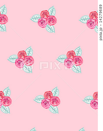薔薇 バラ 花 花模様 柄 花柄 ブーケ 植物 イラスト 赤色 かわいい ピンク 葉 ウエディ のイラスト素材