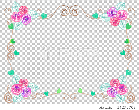 フレーム 枠 額 額縁 薔薇 ツル 蔦 ツタ バラ 花 花模様 柄 花柄 ブーケ 植物 イラス のイラスト素材 14279705 Pixta