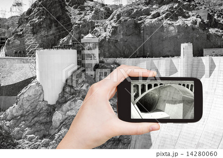 tourist shooting photo of Hoover Dam tourist shooting photo of Hoover Dam 14280060