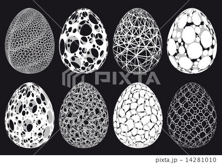 Abstract 3D Easter eggs, set of vector design elements 14281010