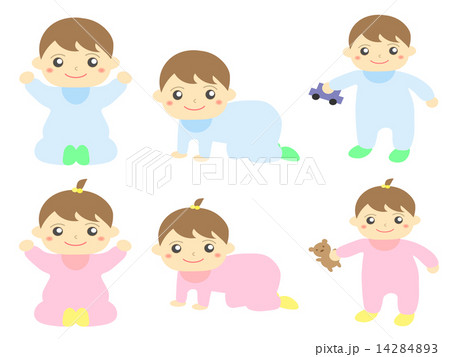 赤ちゃん　男の子と女の子 14284893