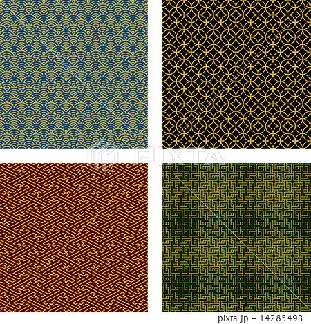 金箔和風パターン詰め　伝統文様系 14285493