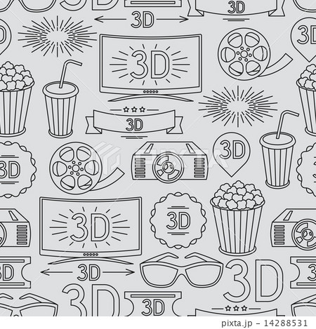 Seamless pattern of movie elements and cinema icons Seamless pattern of movie elements and cinema icons 14288531