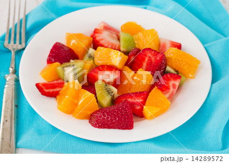 fruit salad on white plate fruit salad on white plate 14289572