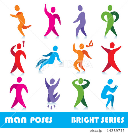 Abstract people silhouettes vector icons 14289755