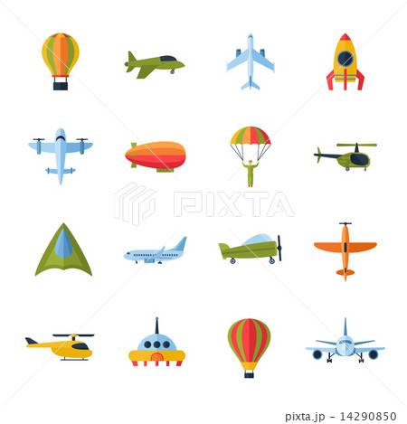 Aircraft icons set flat Aircraft icons set flat 14290850