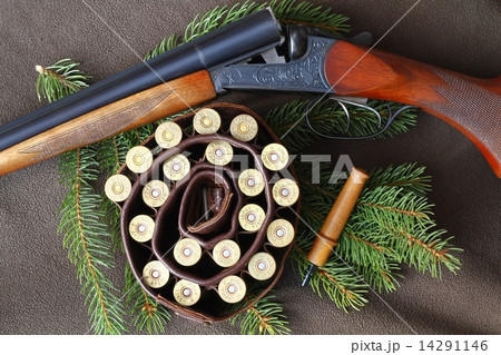 Shotgun and cartridges Shotgun and cartridges 14291146
