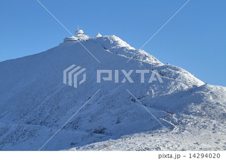 Mountain tourism on Snezka peak 14294020