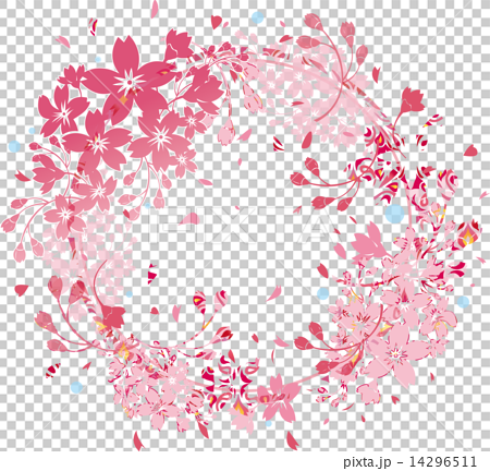桜のリースのイラスト素材