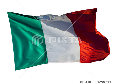 Flag of Italy over white 14296744