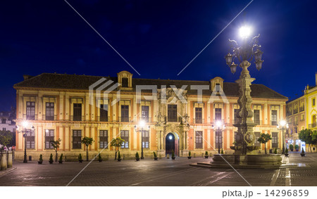 Archbishop's Palace  of Seville  in night 14296859